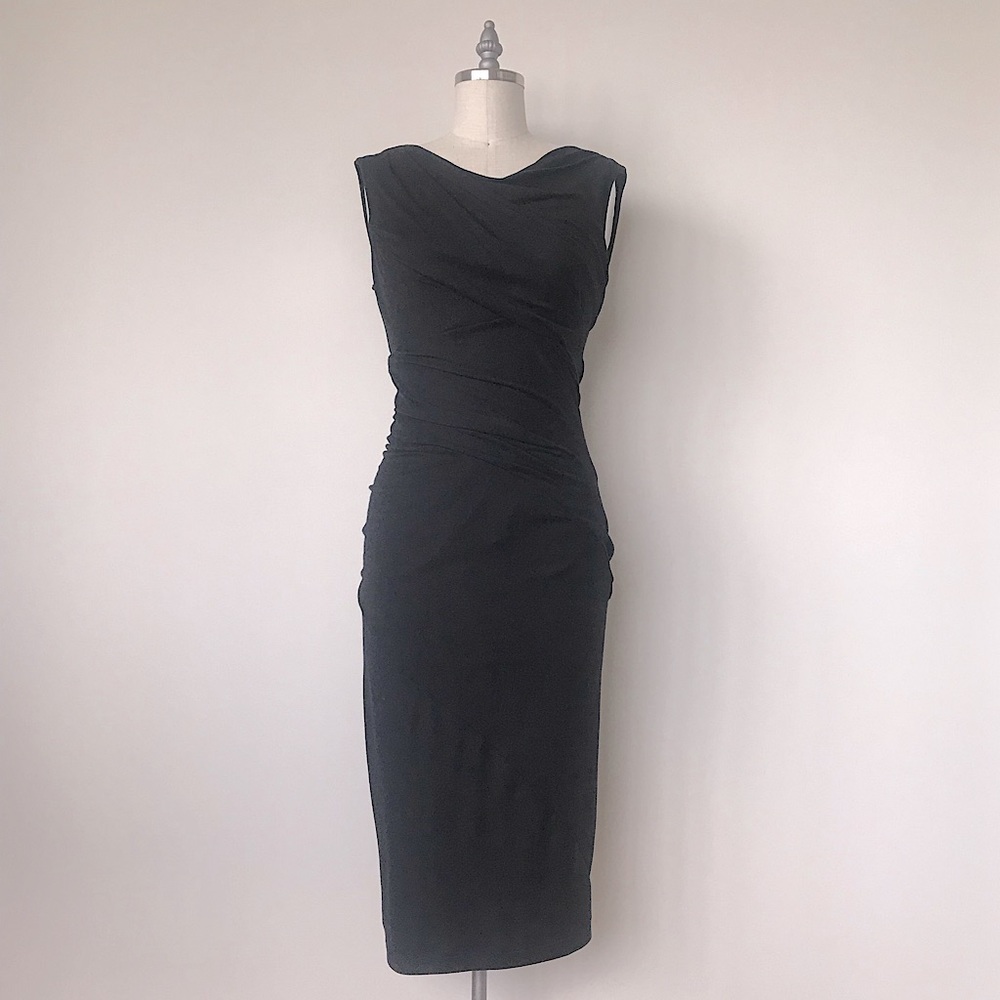 Diane Von Furstenberg Black Body Con Dress Size 4